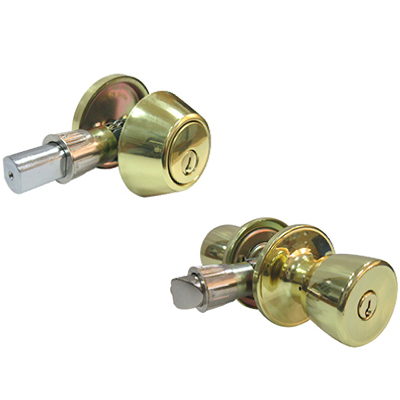 Tru-Guard Combination Mobile Home Lockset, Polished Brass