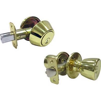 Tru-Guard Tulip Combination Lockset, Polished Brass