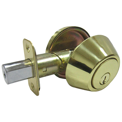Tru-Guard Single Cylinder Deadbolt - Polished Brass