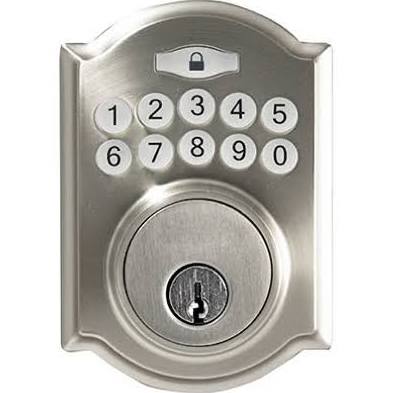 Tru-Guard Castle Electronic Deadbolt Lock, Stain Nickel