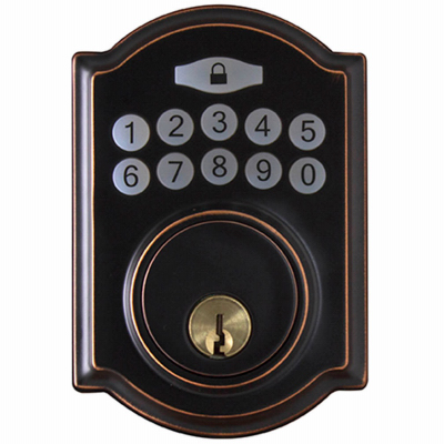 Tru-Guard Castle Electronic Deadbolt Lock, Aged Bronze