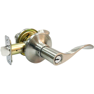 Tru-Guard Reversible Bergamo Wave Entry Lever Lockset - Satin Nickel