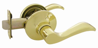 Tru-Guard Reversible Bergamo Wave Lever Privacy Lockset - Aged Bronze