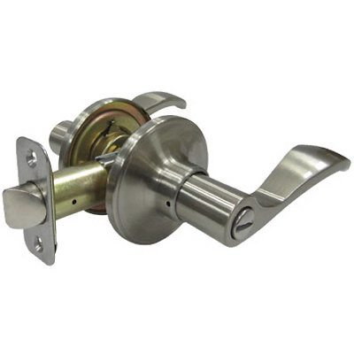 Tru-Guard Reversible Naples Privacy Lever Lockset, Satin Nickel