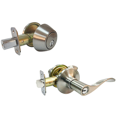 Tru-Guard Bergamo Combination Lever Lockset, Satin Nickel
