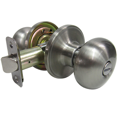Tru-Guard Mushroom Privacy Lockset, Satin Nickel
