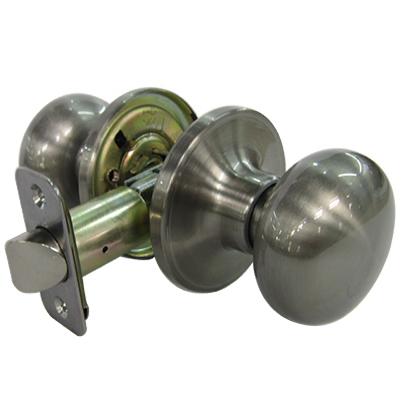 Tru-Guard Mushroom Passage Knob Set, Satin Nickel