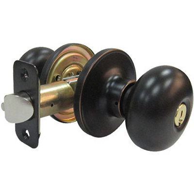 Tru-Guard Mushroom Entry Lockset - Aged Bronze