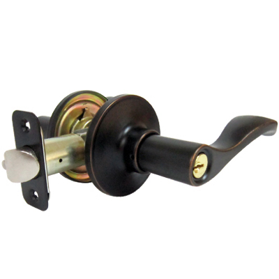 Tru-Guard Reversible Naples Entry Lever Lockset - Aged Bronze