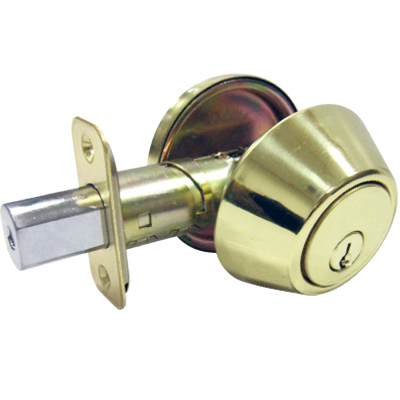 Tru-Guard Single Cylinder Deadbolt - Polished Brass