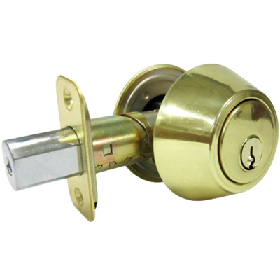 222015 Tru-Guard Double Cylinder Deadbolt, Polished Brass