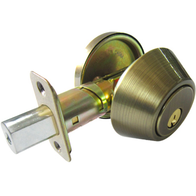 Tru-Guard Single Cylinder Deadbolt, Antique Brass