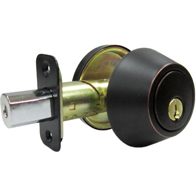 Tru-Guard Single Cylinder Deadbolt, Aged Bronze