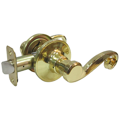Tru-Guard Hall & Closet Reversible Scroll Lever Passage Lockset, Polished Brass