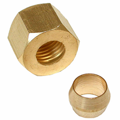 207974 0.25 in. Brass Compression Nut & Sleeve