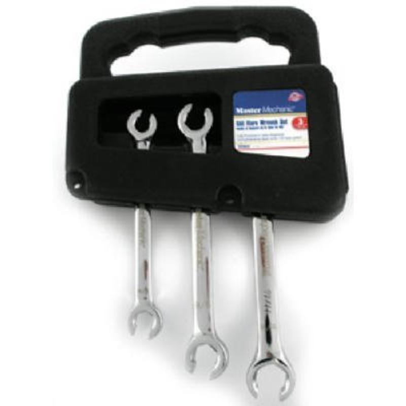 699850 Master Mechanic 3 Piece SAE Flare Nut Wrench Set, Matte Finish