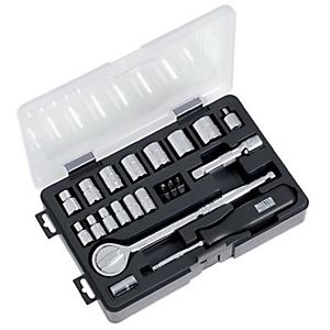 Picture of Apex Tool Group 119009 0.25 & 0.38 in. Drive Master Mechanic SAE 6 Point Socket Set - 24 Piece