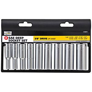 Picture of Apex Tool Group 119019 0.38 in. Drive Master Mechanic SAE Deep Standard Socket Set - 9 Piece