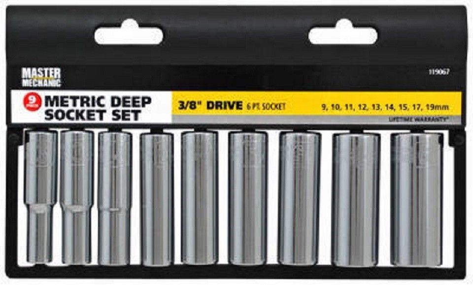 Picture of Apex Tool Group 119067 0.38 in. Metric Drive Master Mechanic Deep Socket Set - 9 Piece