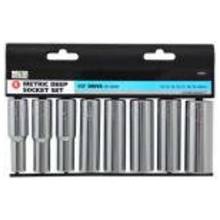 Picture of Apex Tool Group 119071 0.5 in. Drive Master Mechanic Deep Metric Socket Set - 8 Piece
