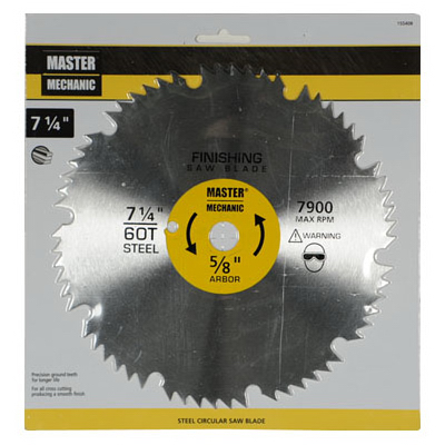 155408 7.25 in. Master Mechanic Combination Steel Blade, 60 Tooth -  DISSTON
