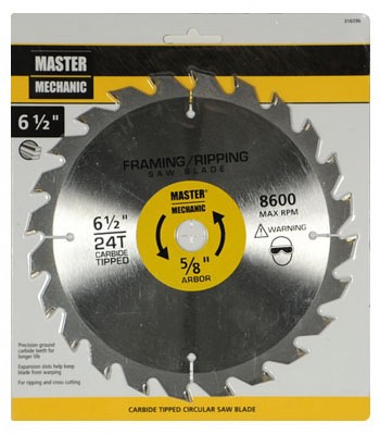 6.5 in. Master Mechanic Framing Combination & Rip Circular Saw Blade, 24 Tooth