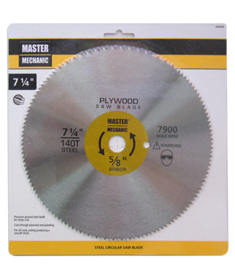 7.25 in. Master Mechanic Plywood - Paneling Blade, 140 Tooth
