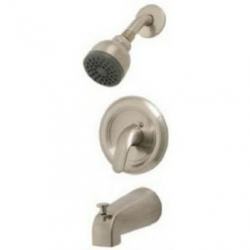 Picture of Homewerks Worldwide 210520 Bay Pointe Single Metal Lever Handle Tube & Shower Faucet, Nickel Finish