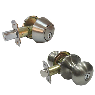Tru-Guard Mushroom Combo Lock Pack - Satin Nickel