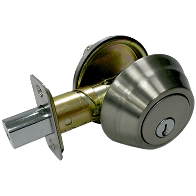 Tru-Guard Wavelet Single Cylinder Deadbolt, Satin Nickel