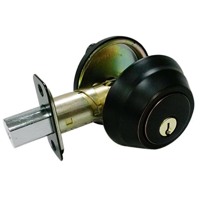 Tru-Guard Wavelet Single Cylinder Deadbolt, Aged Bronze