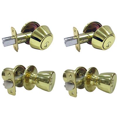 Tru-Guard Tulip Project Lock Pack - Polished Brass