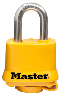 Picture of Master Lock 212805 1 x 0.5 in. Weatherproof Laminated Padlock - Stainless Steel