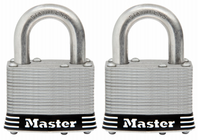 Picture of Master Lock 212813 2 in. Long Shackle Laminated Padlock - Stainless Steel&#44; 2 Per Pack