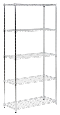 Picture of Honey Can Do Intl 217758 5-Tier Storage Shelves Unit, Chrome