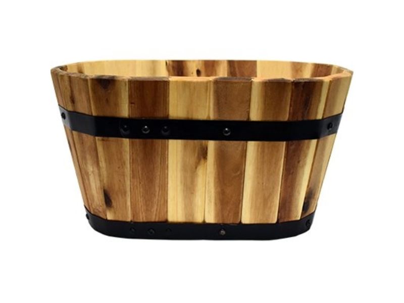 199363 15 x 8 in. Oval Wood Planter