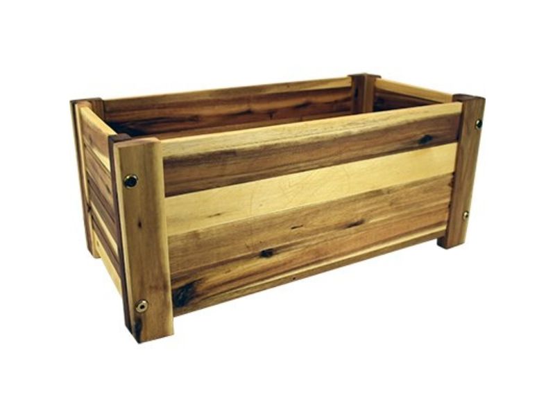 19 x 8.25 in. Crate-Style Wood Planter