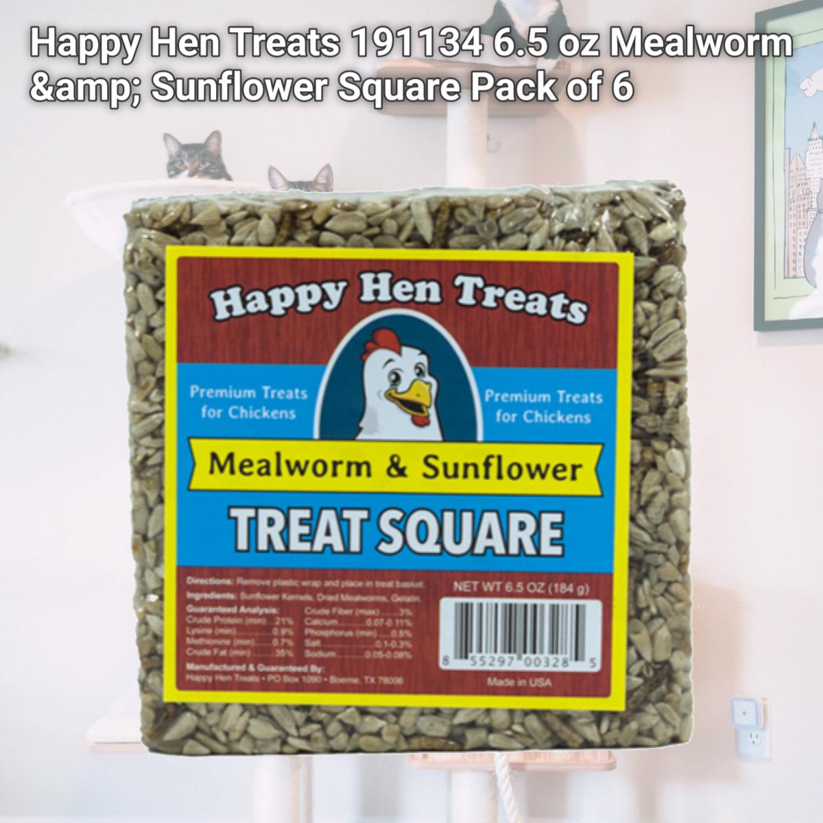 Picture of Happy Hen Treats 191134 6.5 oz Mealworm &amp; Sunflower Square