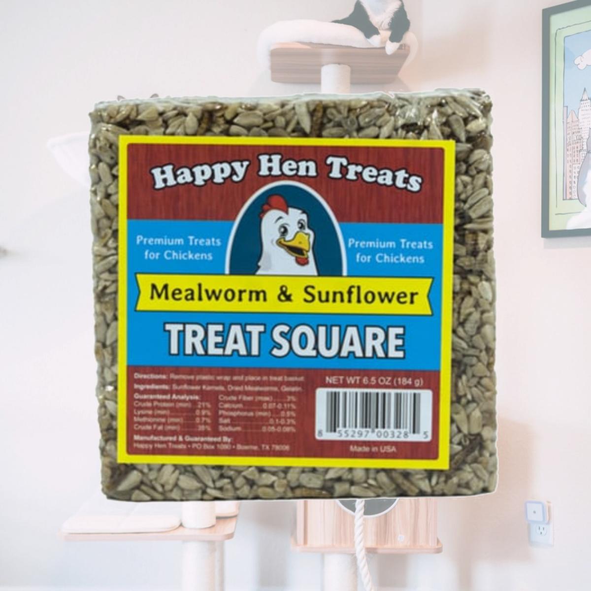 Picture of Happy Hen Treats 191134 6.5 oz Mealworm &amp; Sunflower Square