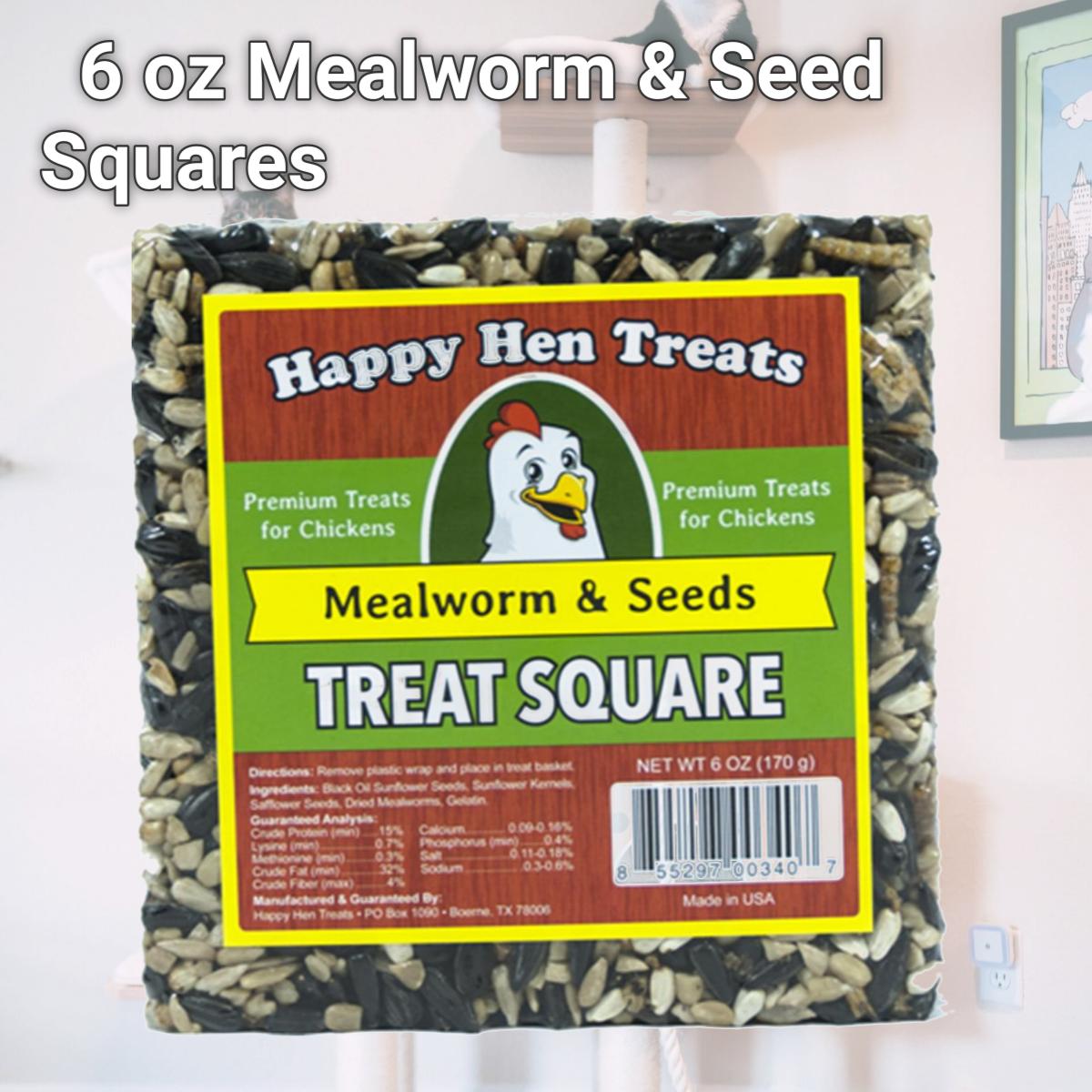 Picture of Happy Hen Treats 197696 6 oz Mealworm & Seed Squares