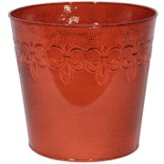 Robert Allen 211906 8 in. Fleur De Planter, Red