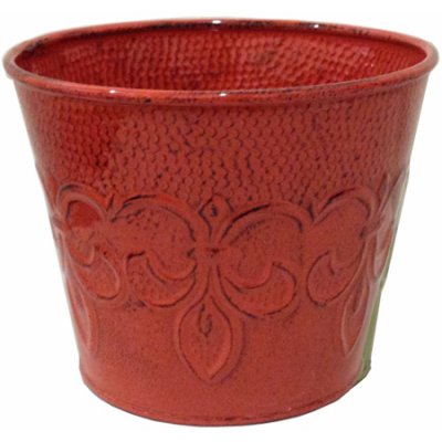 Robert Allen 199092 8 in. Fleur Planter, Red