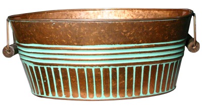 Robert Allen 212051 14 in. Basin Planter, Vintage Copper