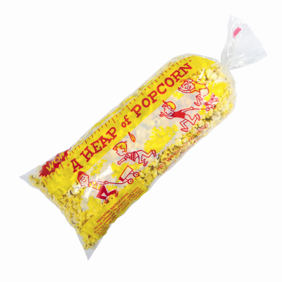 Gold Medal 2125 18 Disposable Heap-O-Popcorn Bags w/ 3 oz Capacity, 1,000/Case, Clear, Pack of 1000