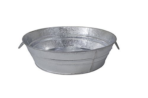 Picture of Behrens 230892 3 gal Hot Dipped Steel Low Flat Tub&#44; Silver
