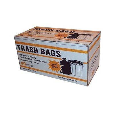 33 Galloon Black Clean Up Bag, 40 Count