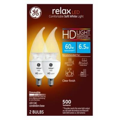 234668 6.5W General Electric CAC LED Bulb, Soft White - 500 lumens & Pack of 2