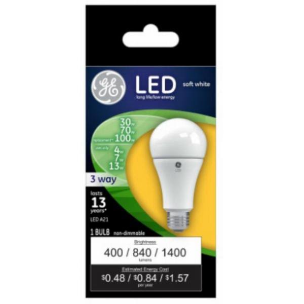 4W General Electric 3-Way LED Bulb Soft White - 400 Lumens