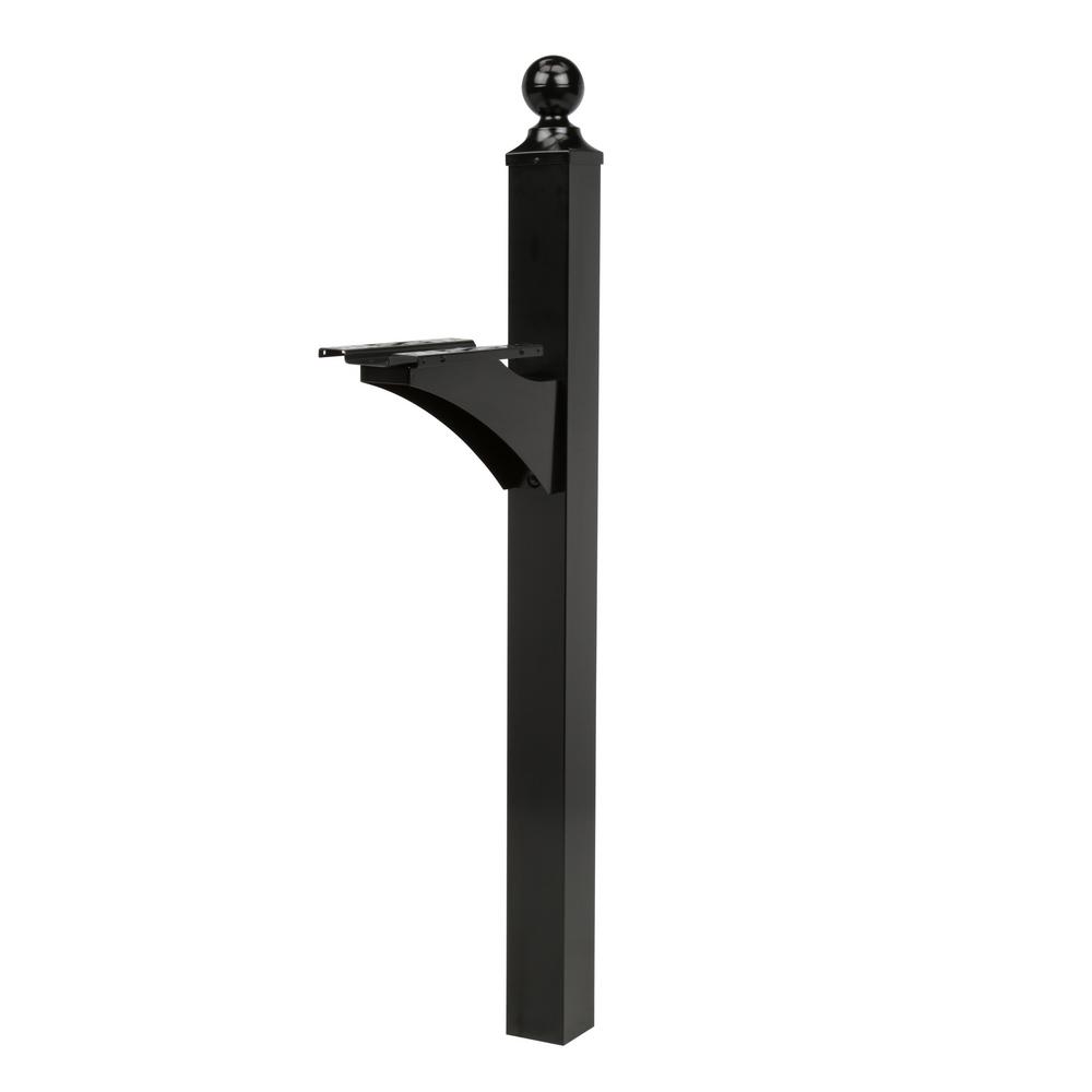 Black Aluminium Mailbox Post