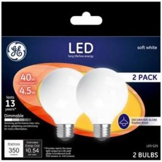 4.5W General Electric G25 LED Bulb - Soft White